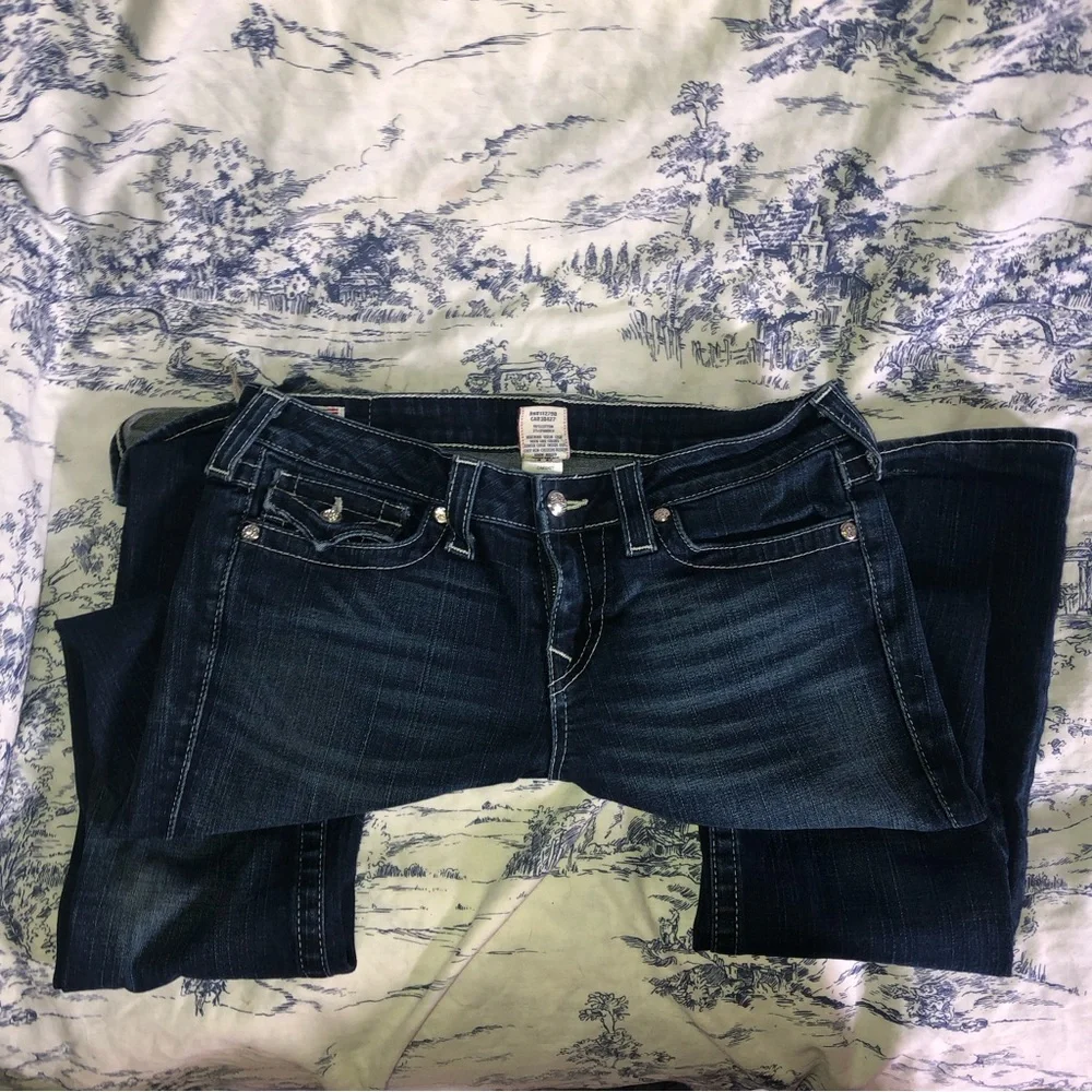 True Religion Becky Womens Black Swarovski Crystal Jeans Size 30 Beautiful. - Picture 8 of 12